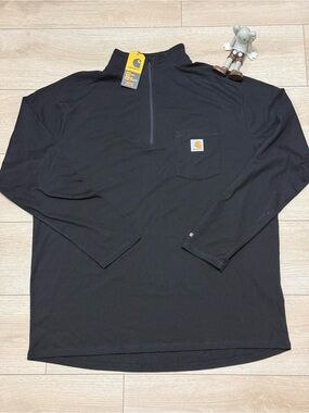 NWT Carhartt Force Relaxed Fit Quarter-Zip Pocket Shirt - Black - Size XL